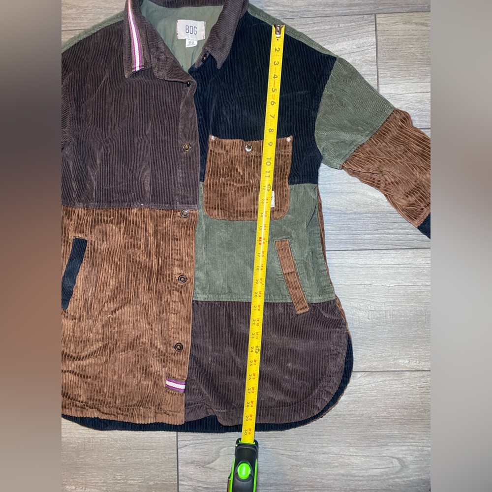 EUC 100% Cotton BDG Neutral Patchwork Corduroy Shirt Jacket Shacket - Picture 9 of 11